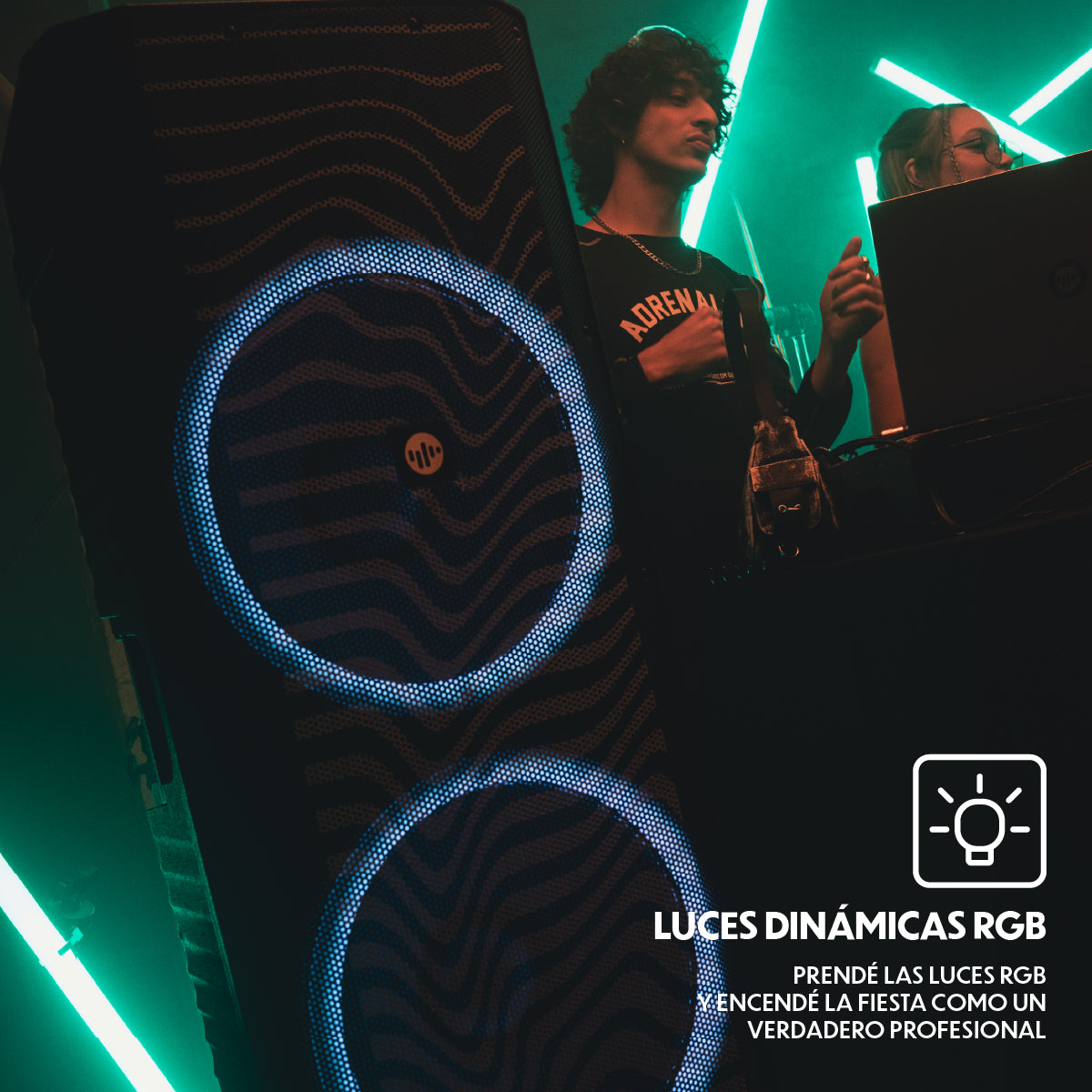 Torre de sonido profesional Stromberg Inspire-Pro panel conexiones XLR