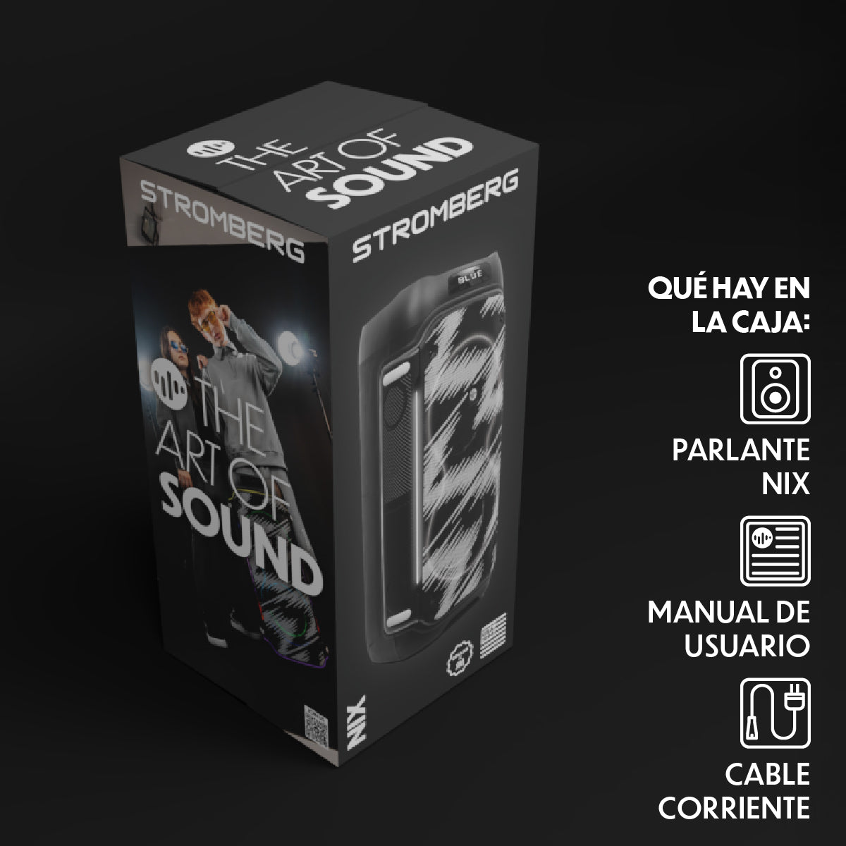 Parlante portatil bluetooth Stromberg Nix negro en fiesta