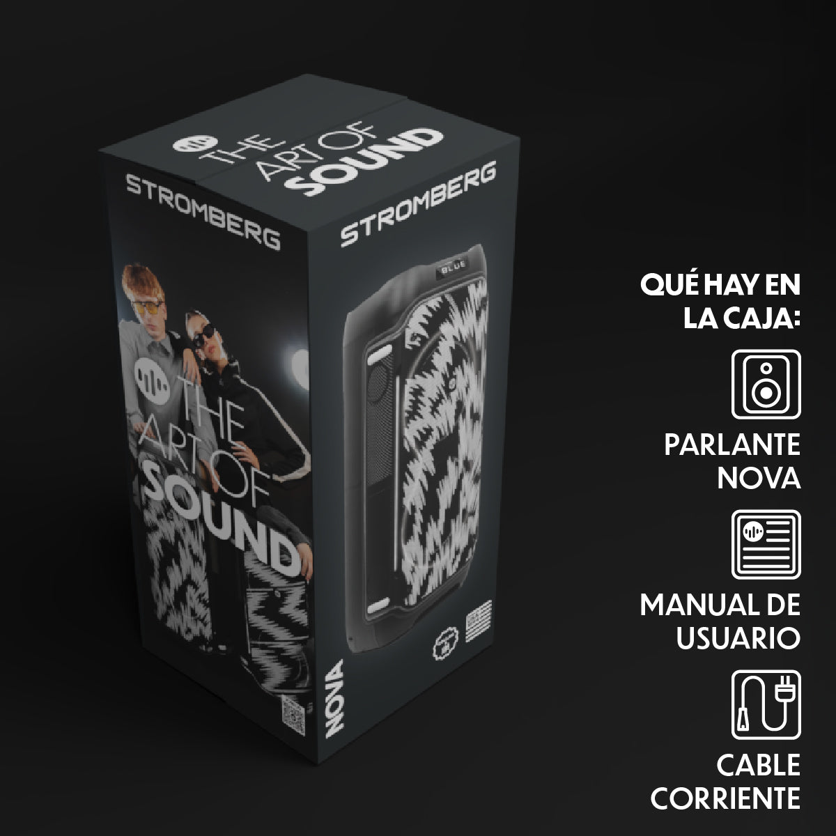 Parlante portatil bluetooth Stromberg Nova negro en fiesta