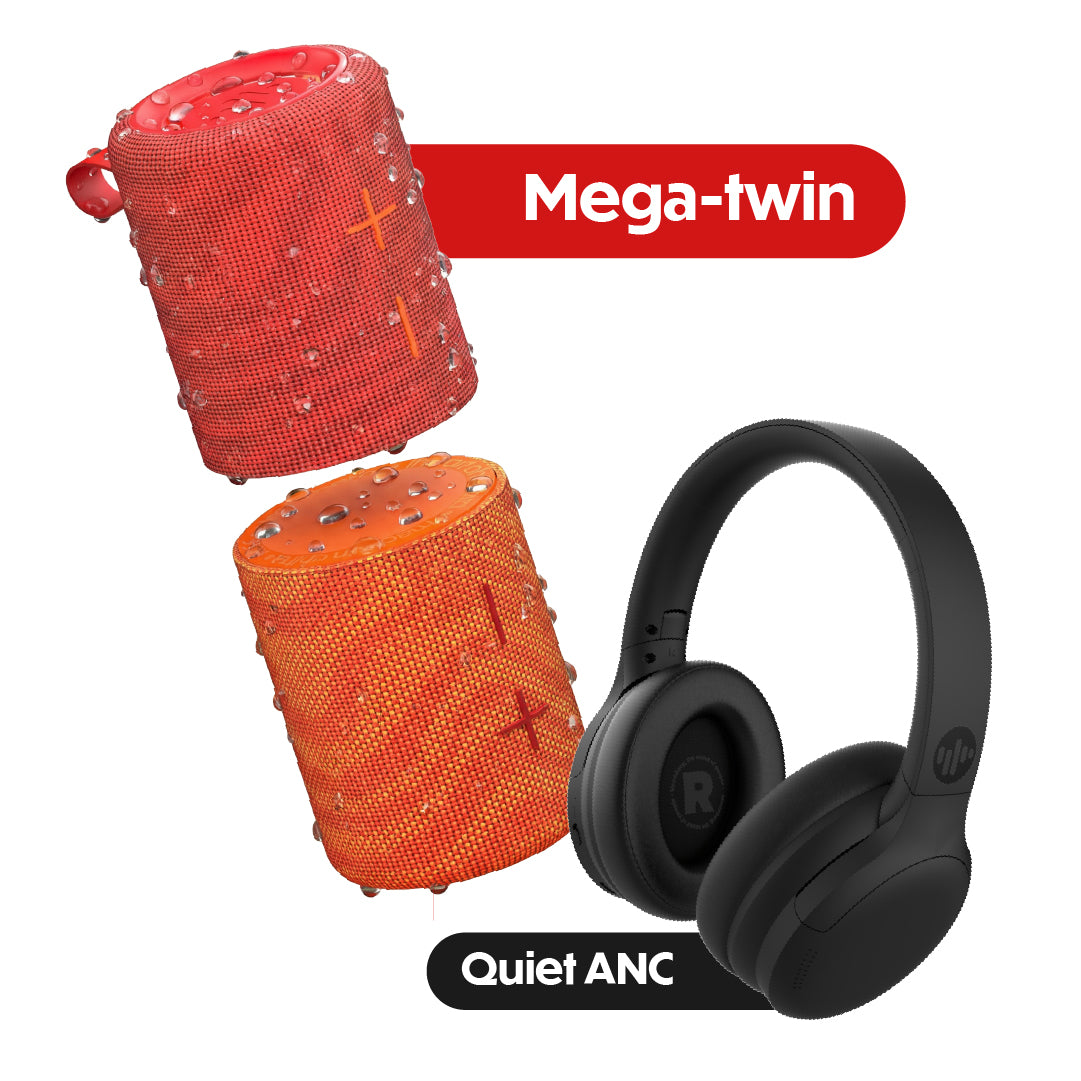 Combo Mega Twin + Quiet ANC Negro