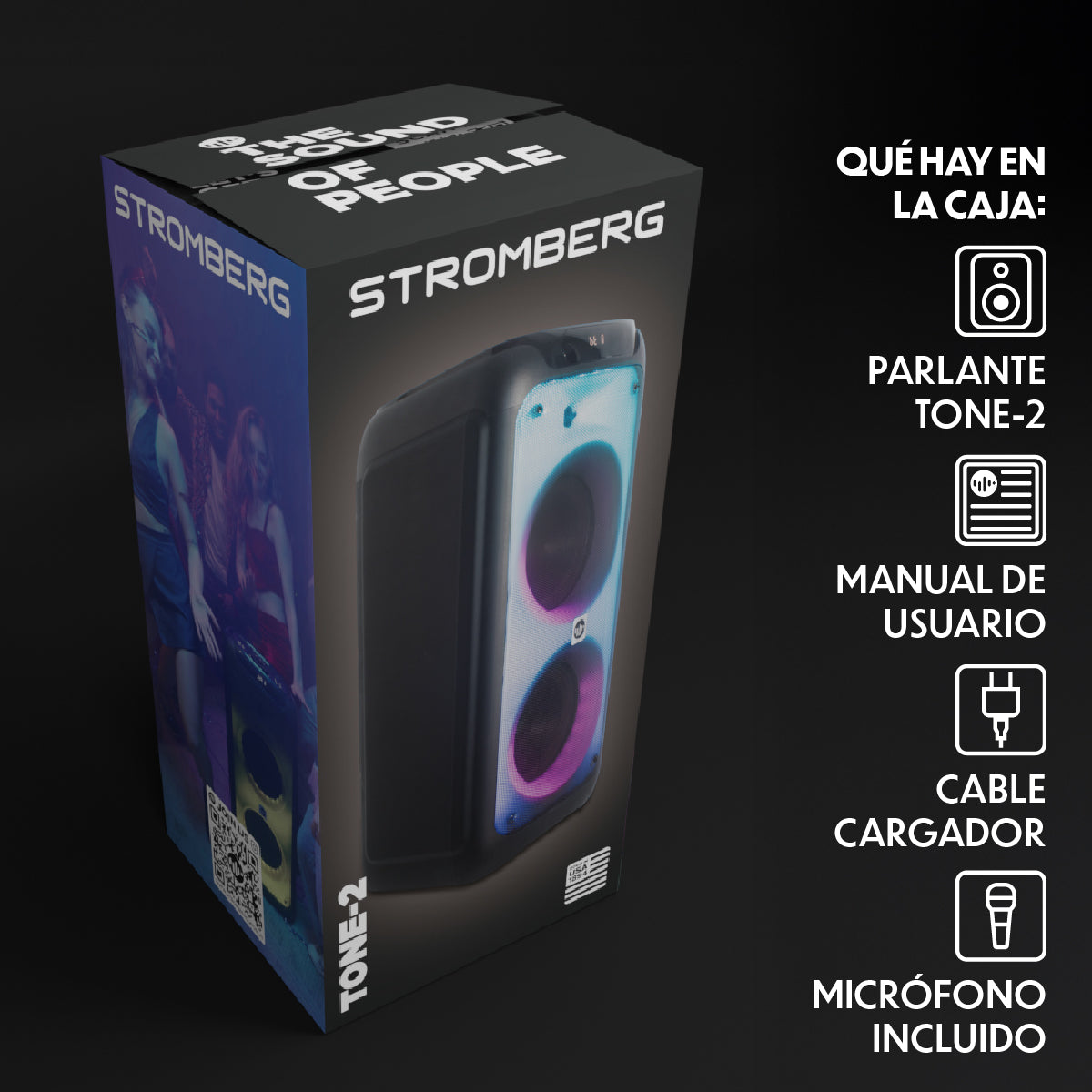 Parlante portatil Stromberg Tone 2 negro con microfono